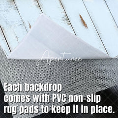 Aperturee - Vintage Light Blue Vertical Stripe Wood Floor Mat