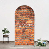 Aperturee - Vintage Red Brick Wall Arch Backdrop For Birthday