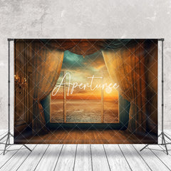 Aperturee - Vintage Room Window Sunset Scenery Photo Backdrop