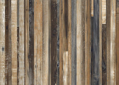 Aperturee - Vintage Rustic Stained Old Wood Rubber Floor Mat