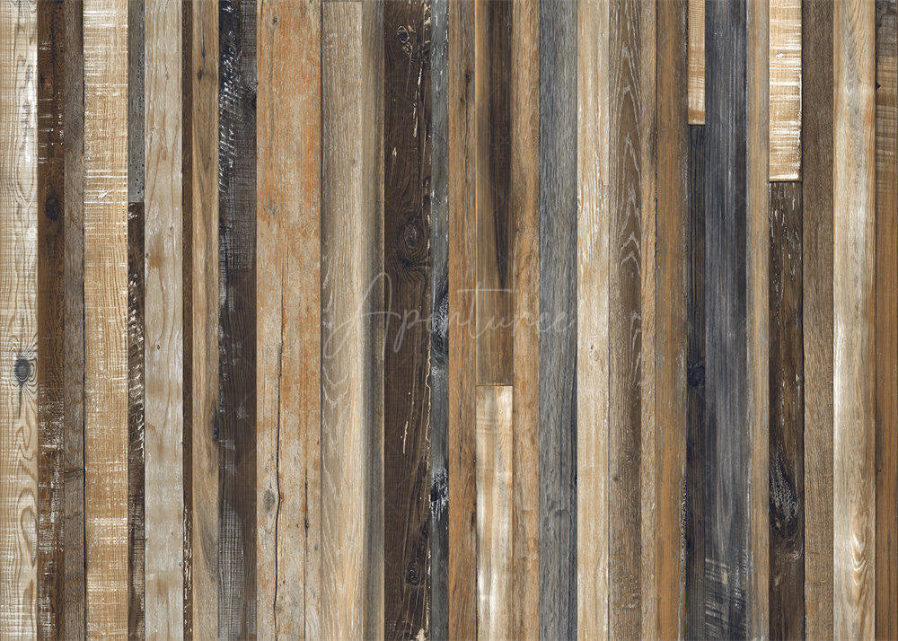 Aperturee - Vintage Rustic Stained Old Wood Rubber Floor Mat