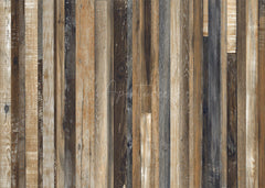 Aperturee - Vintage Rustic Stained Old Wood Rubber Floor Mat