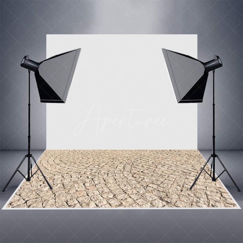 Aperturee - Vintage Street Stone Floor Photo Rubber Mat