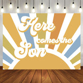 Aperturee - Vintage Sun Here Comes The Son Baby Shower Backdrop