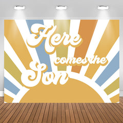 Aperturee - Vintage Sun Here Comes The Son Baby Shower Backdrop