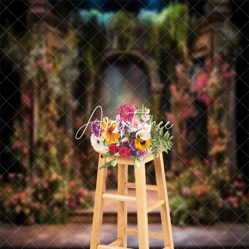 Aperturee - Vintage Wall Natural Plant Floral Photo Backdrop