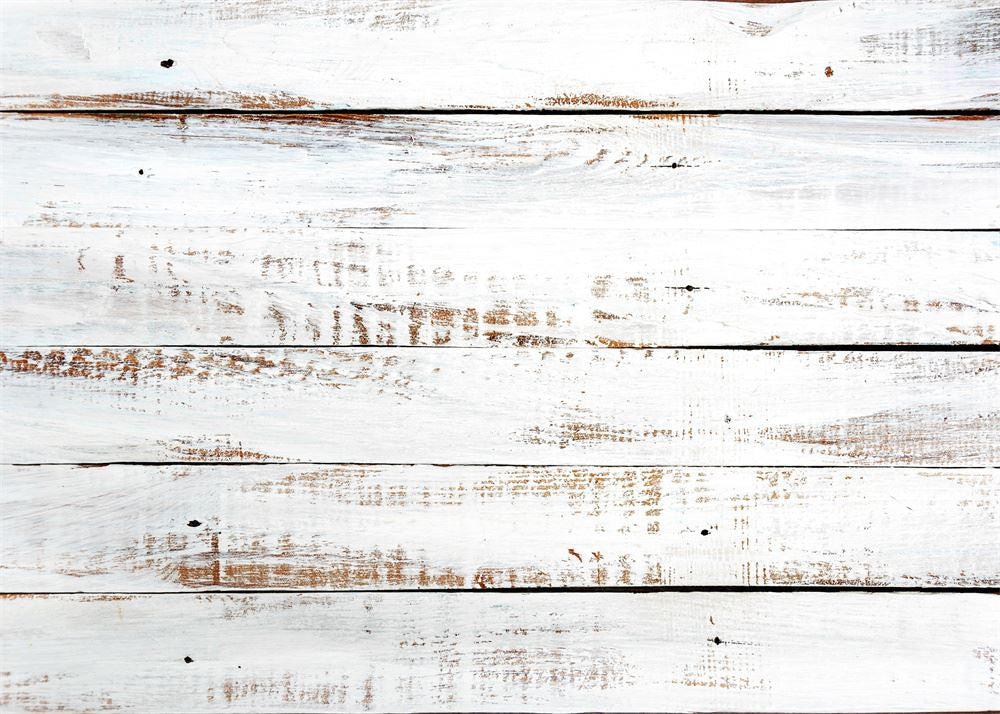 Aperturee - Vintage White Wood Photography Rubber Floor Mat