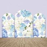 Aperturee - Violet Blue White Flowers Wedding Arch Backdrop Kit