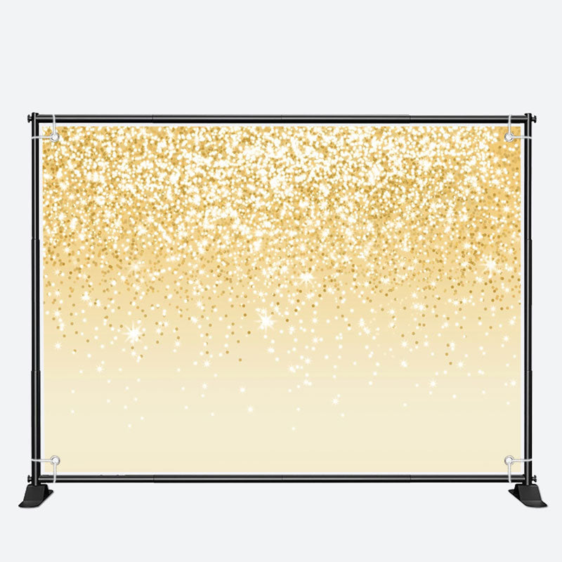 Aperturee - Voguish Golden Glitter Glisten Birthday Backdrop