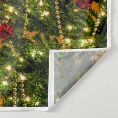 Aperturee - Warm Fireplace Brick Red Bow Christmas Backdrop