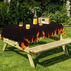 Aperturee - Warm Fireplace Christmas Party Rectangle Tablecloth