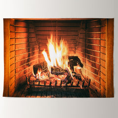 Aperturee - Warm Fireplace Wood Fuel Winter Backdrop For Photo