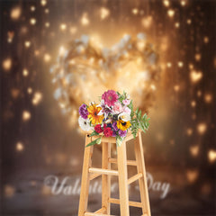 Aperturee - Warm Heart Light Bokeh Photo Valentines Day Backdrop