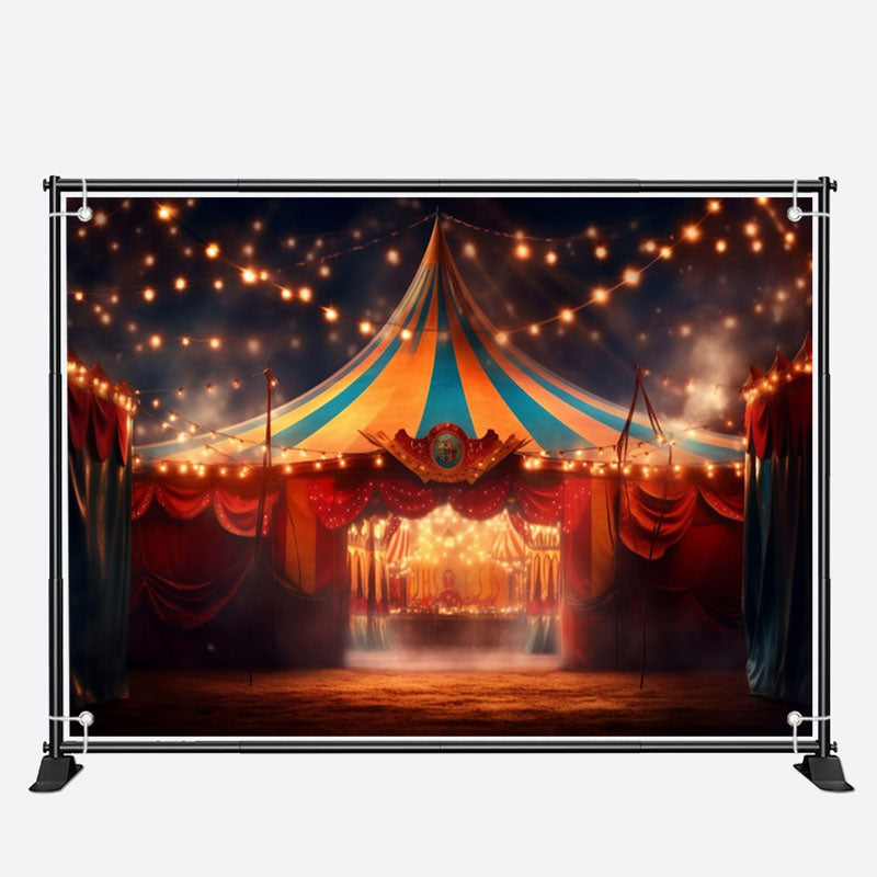 Aperturee - Warm Light Huge Circus Tent Night Birthday Backdrop