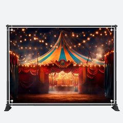 Aperturee - Warm Light Huge Circus Tent Night Birthday Backdrop