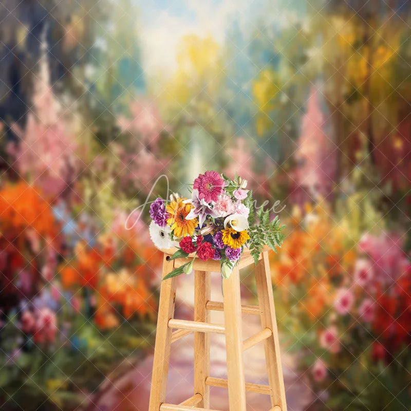 Aperturee - Watercolor Floral Spring Photography Backdrop