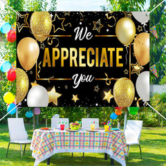 Aperturee - We Appreciate You Teacher Appreciation Week Backdrop