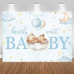 Aperturee - We Can Bearly Wait Bear Cloud Baby Shower Backdrop
