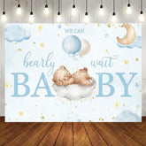 Aperturee - We Can Bearly Wait Bear Cloud Baby Shower Backdrop