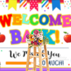 Aperturee - We Miss You Rainbow Stripes Back To School Backdrop