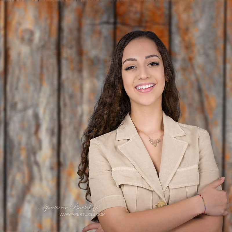 Aperturee - Weathered Rough Rotten Wood Wall Photo Backdrop