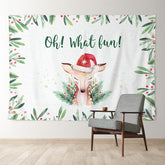 Aperturee - What Fun Deer Merry Christmas Holiday Backdrop
