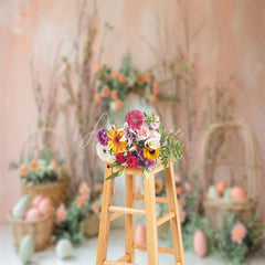 Aperturee - White Arches Basket Easter Eggs Photo Shoot Backdrop