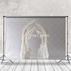 Aperturee - White Artistic Arch Wedding Backdrop For Photography
