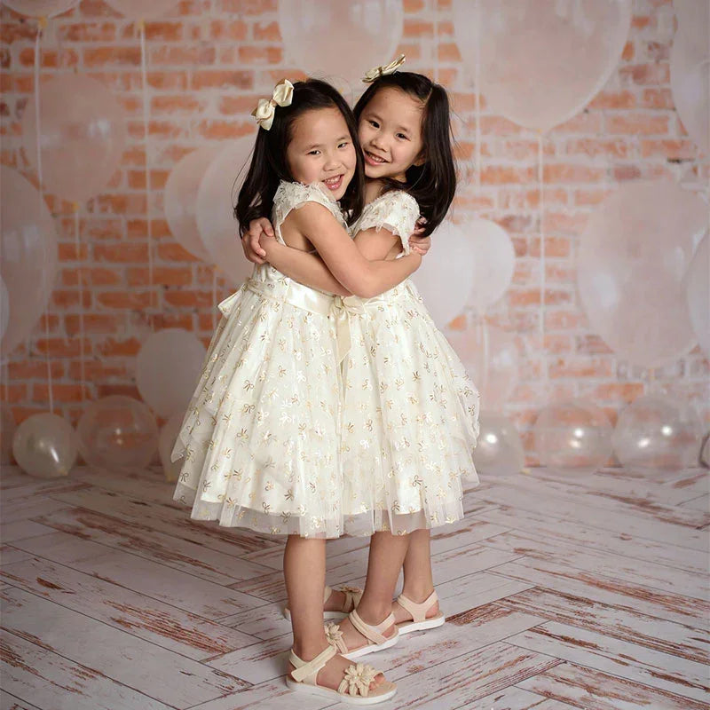 Aperturee - White Balloons Brick Birthday Backdrops For Photo