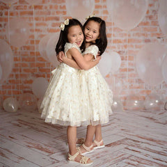 Aperturee - White Balloons Brick Birthday Backdrops For Photo