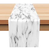 Aperturee - White Black Luxurious Marble Patterns Table Runner