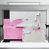 Aperturee - White Black Pink Ripped Graffiti Wall Photo Backdrop