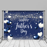 Aperturee - White Blue Heart Glitter Fathers Day Backdrop Diy