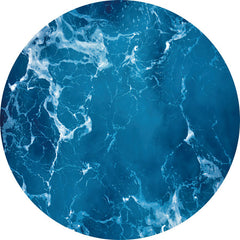 Aperturee - White Blue Sea Scenery Round Summer Backdrop