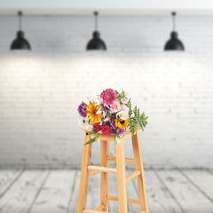 Aperturee - White Brick Wall Texture Photography Studio Backdrop