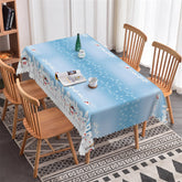 Aperturee - White Castle Snowman Christmas Rectangle Tablecloth