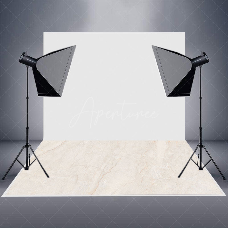 Aperturee - Milky White Classic Marble Cracks Rubber Floor Mat