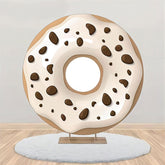 Aperturee - White Cream Chocolate Doughnut Round Party Backdrop