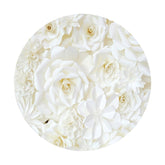 Aperturee White Flower Round Happy Birthday Backdrop For Party