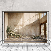 Aperturee - White Flower Sunshine Window Retro Wall Backdrop
