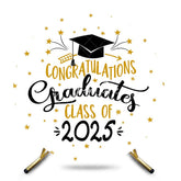 Aperturee - White Gold Cap Class 2025 Round Graduation Backdrop