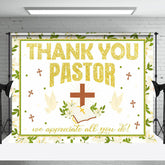 Aperturee - White Gold Leaf Thank You Pastor Appreciate Backdrop