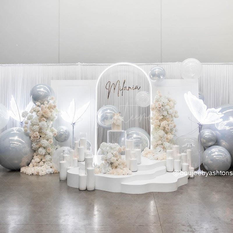 Aperturee - White Inflatable Mirror Ball Giant Balloon for Decor