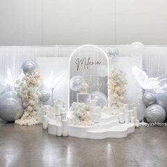 Aperturee - White Inflatable Mirror Ball Giant Balloon for Decor