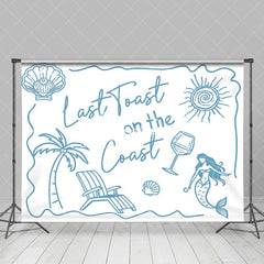 Aperturee - White Last Toast On The Coast Bachelorette Backdrop