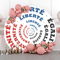 Aperturee - White Liberte Egalite Fraternite Motto Round Backdrop