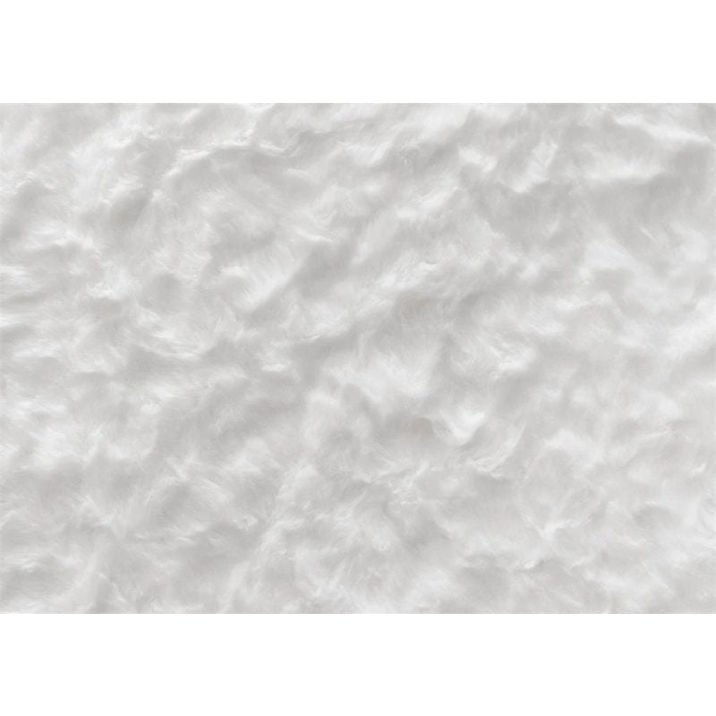 Aperturee - White Pleated Plush Photo Simple Rubber Floor Mat