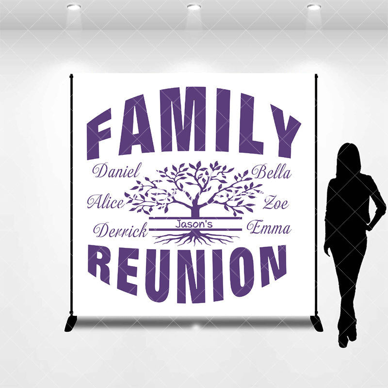 Aperturee - White Purple Tree Custom Family Reunion Backdrop