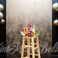 Aperturee - White Silver Christmas Bauble Retro Wall Backdrop