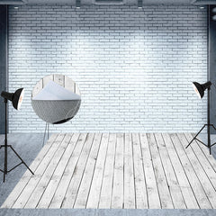 Aperturee - White Thin Wooden Board Baby Photos Rubber Floor Mat